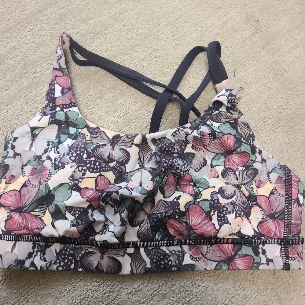 Lululemon Floral Butterfly Sports Bra
